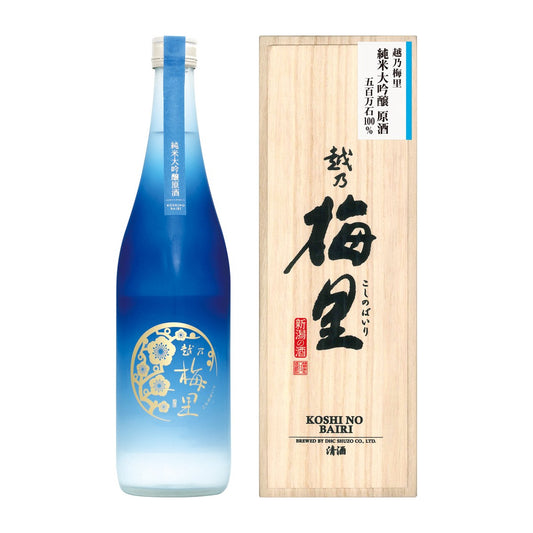 越乃梅里 純米大吟醸原酒 [五百万石100％] 木箱入り 720ml